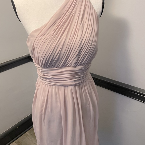 Bridesmaid Prom Formal Dress Mauve Pink One Shoulder - Picture 2 of 7